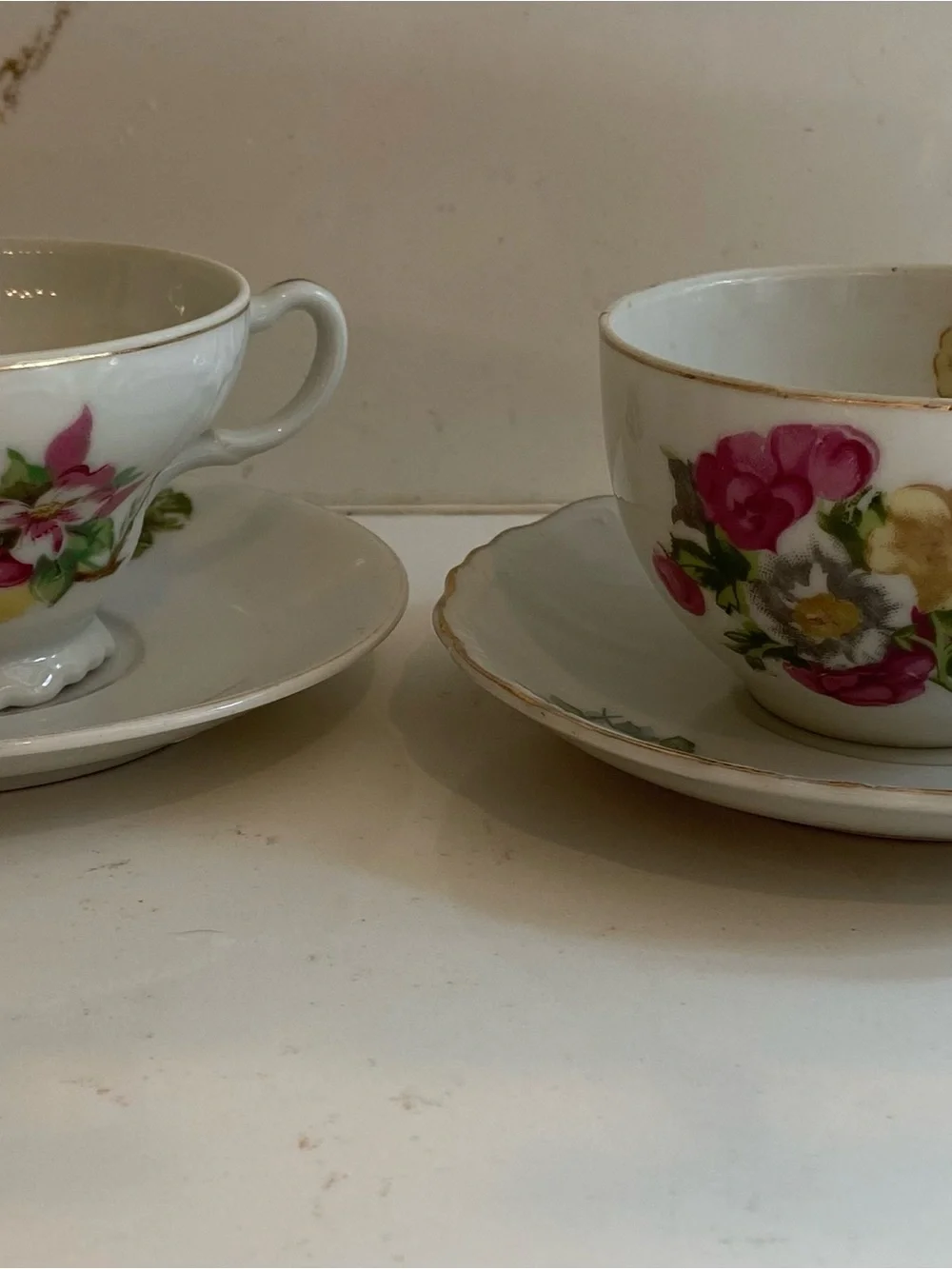 Vintage Japanese Tea Cups And Saucer Set Of (2) 1960’s (read)